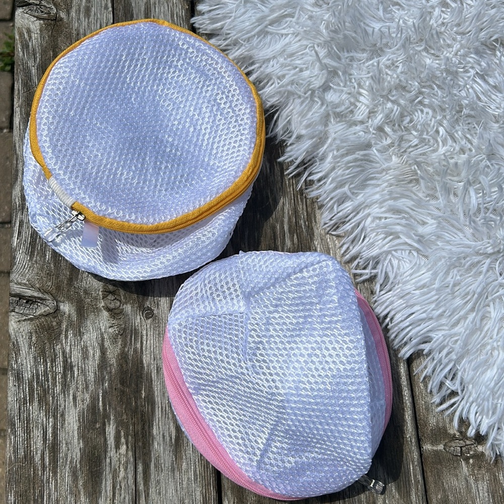🩶5/$30 Set of 2 Mesh Laundry Lingerie Bags with Zipper Closure NEW